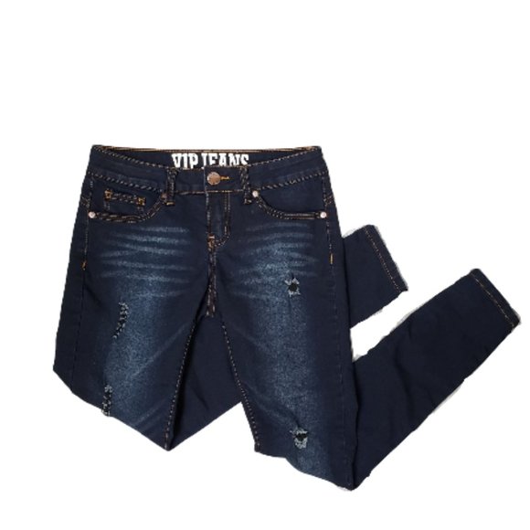 VIP Denim - 🌿V.I.P. Distressed Skinny Jeans - Dark Wash